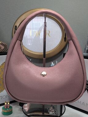 Kate Spade Kayla Large Crescent Shoulder Bag In Dark Rose Pebbled Leather - NEW!